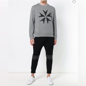 Neil Barrett Military Star print cotton sweatshirt in grey men’s XL